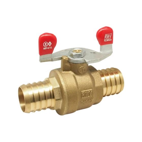 1/2" Lead Free* Brass 2-Piece Regular Port Ball Valves - PEX F1807 - wing handle