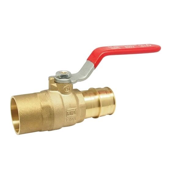 1" Lead Free* Brass 2-Piece Full Port Ball Valves - SWTxPEX F1960