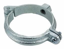 2" Extension Split Pipe Clamp; Black & Galvanized