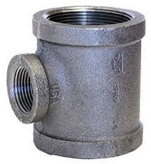 1" X 1/2" Black Malleable Iron Reducing Tees