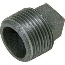 2" Black Malleable Iron Plug (Cored)