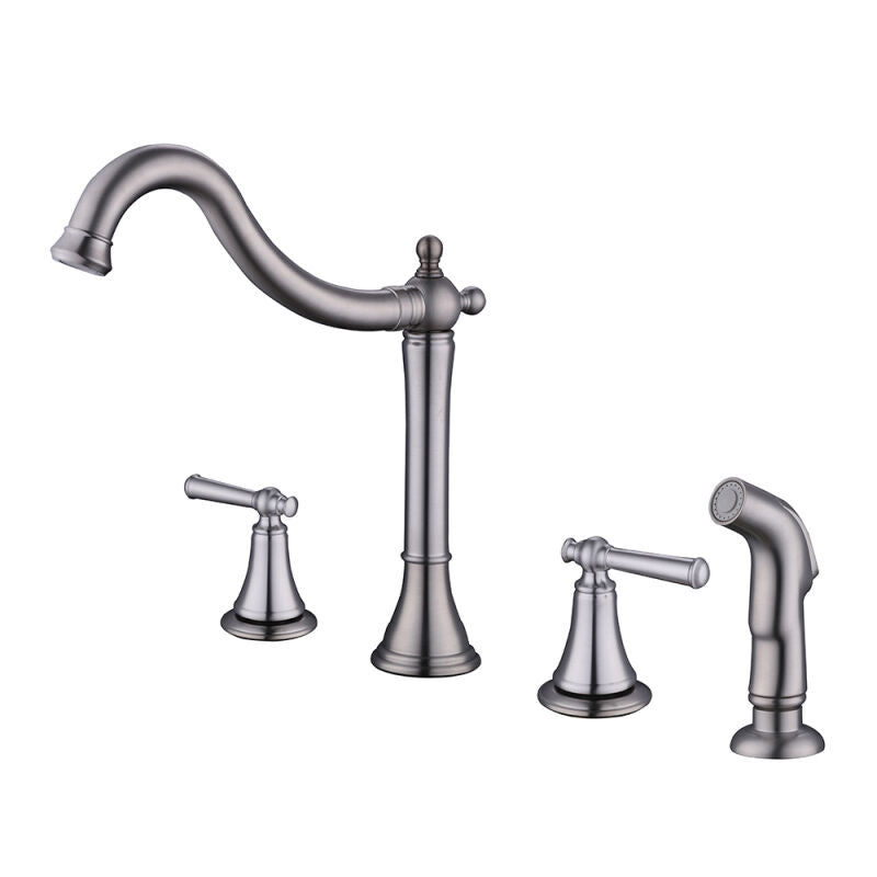 Amiche Two Handle Kitchen Faucet with Spray