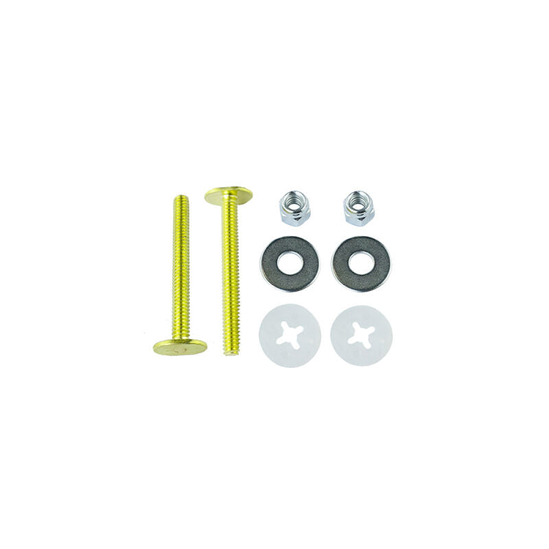 1/4" x 2-1/4" Solid Brass Closet Bolts w/Iron Nuts & Washers w/Retainers