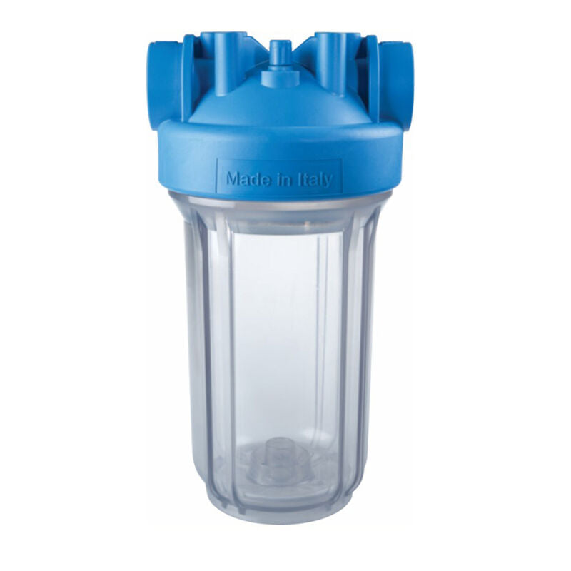4.5X10 BLUE SUMP 1 NPT FILTER HOUSING W/ BRACKET AND WRENCH