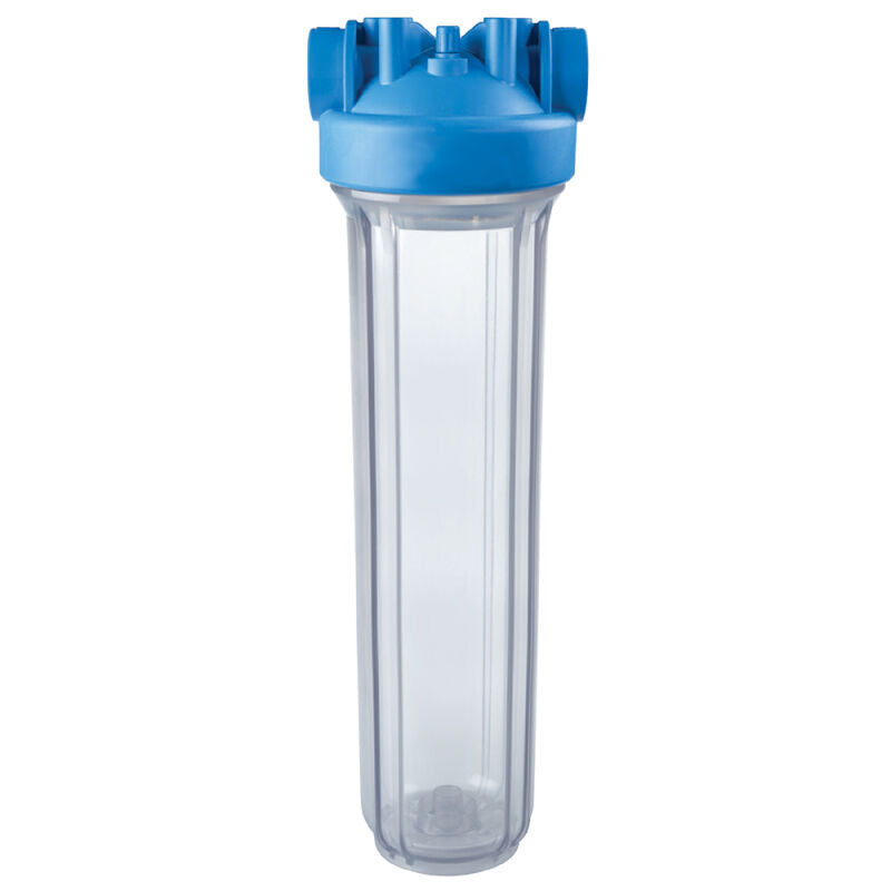 4.5X20 BLUE SUMP 1 NPT FILTER HOUSING W/ BRACKET AND WRENCH