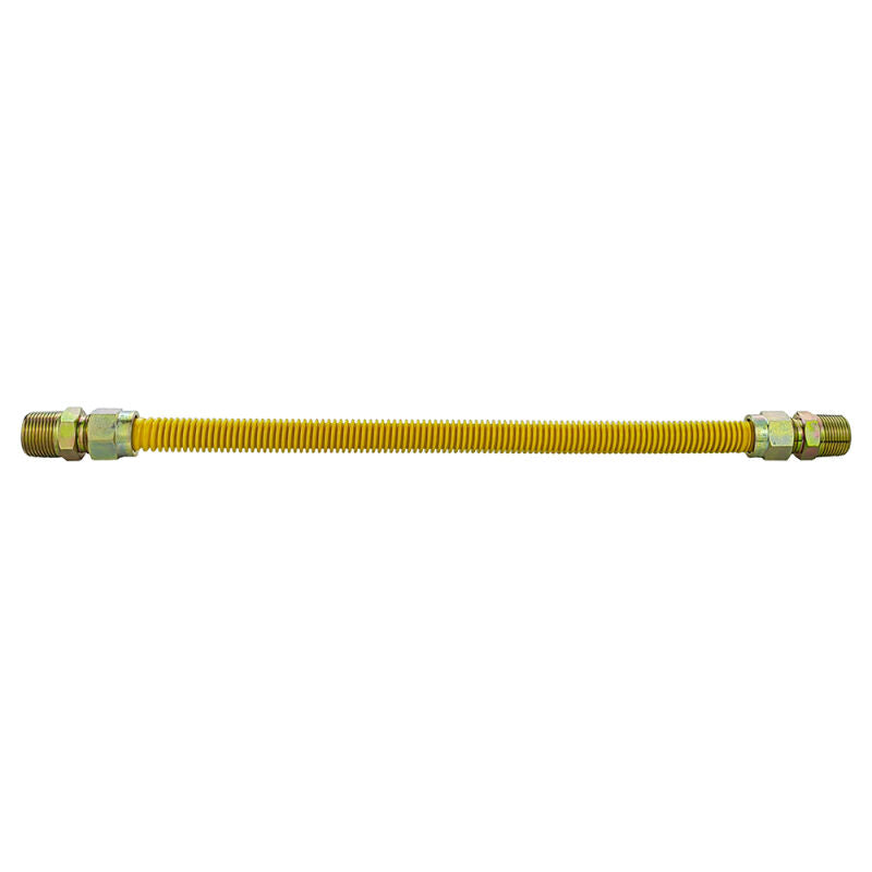 48" Gas Connector Stainless Steel Coated Less Valve - 5/8 O.D. 3/4 MIP X 3/4 MIP