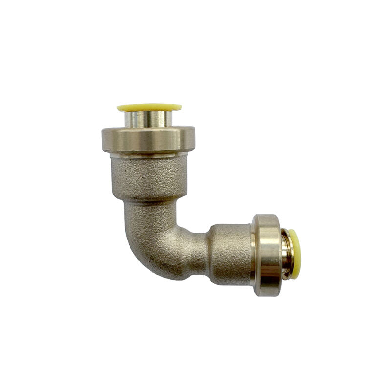 1/2" X 3/8" HVAC Push Connect Brass 90 Reducing Elbow
