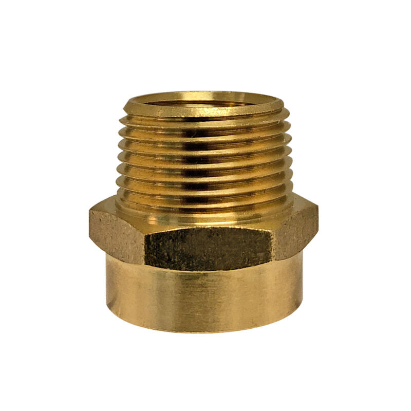 3/4" FHT x 3/4" MIP x 1/2" FIP Female Garden Hose x Male Pipe x Tapped Female Pipe Adapter