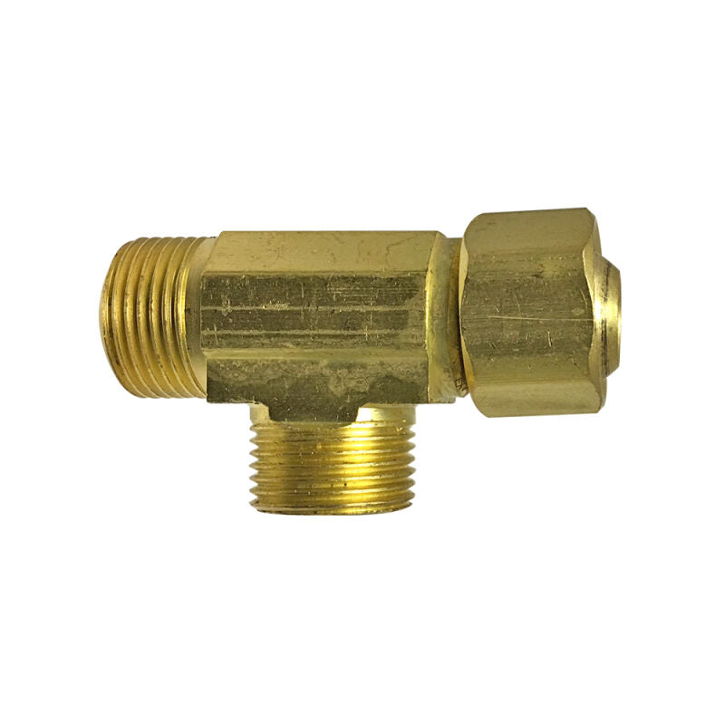 3/8" x 3/8" x 3/8" Brass Compression x Female Swivel Tee Lead Free