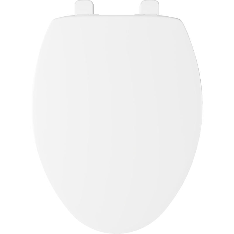 Elongated Plastic White Toilet Seat with Slow Close