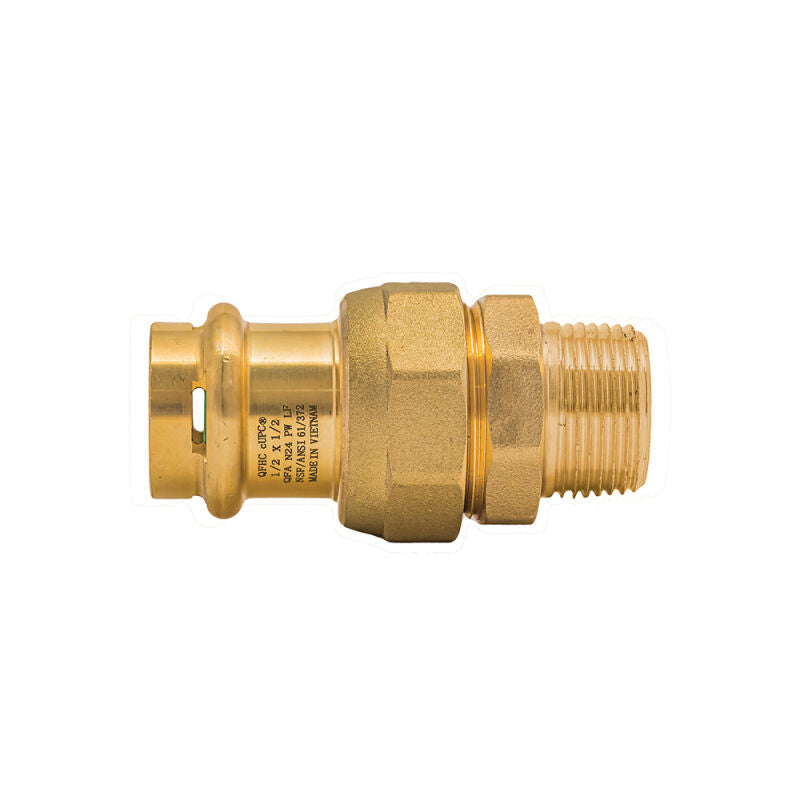 1/2" Press x MIP SurePress Brass Lead Free Union