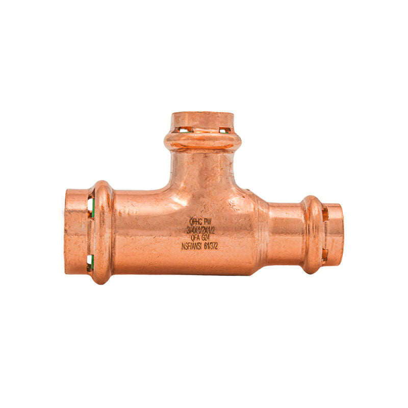 3/4" x 1/2" x 1/2" SurePress Copper Tee