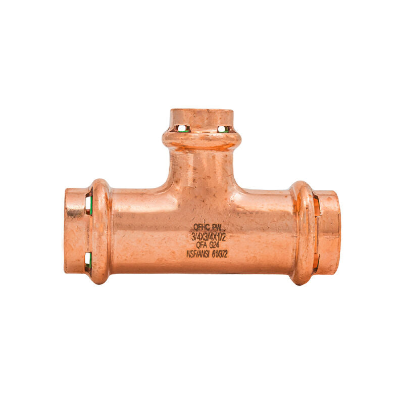 3/4" x 3/4" x 1/2" SurePress Copper Tee
