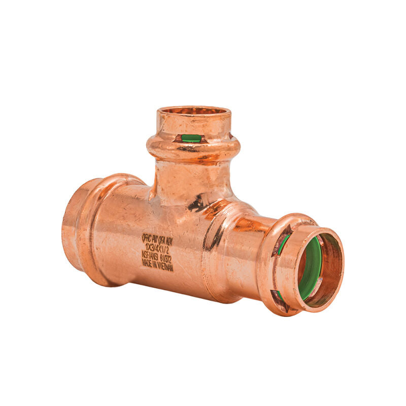 1" x 3/4" x 1/2" SurePress Copper Tee