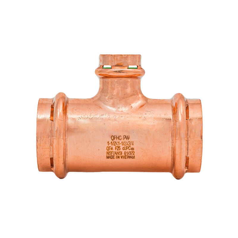 1-1/2" x 1-1/2" x 3/4" SurePress Copper Tee