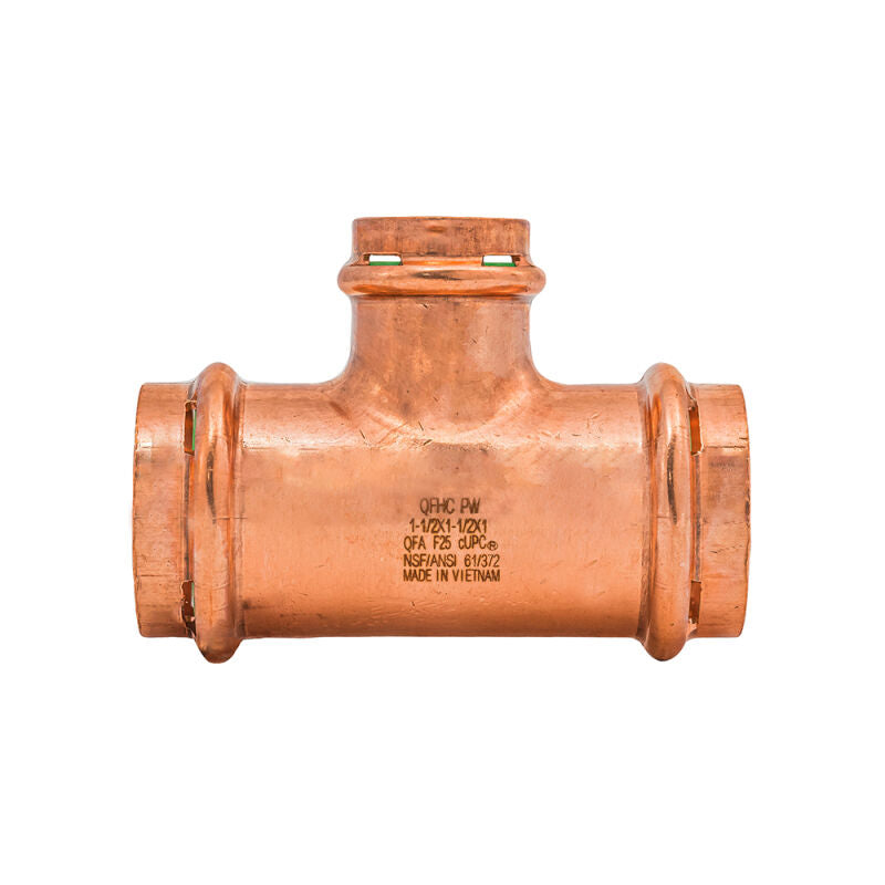 1-1/2" x 1-1/2" x 1" SurePress Copper Tee