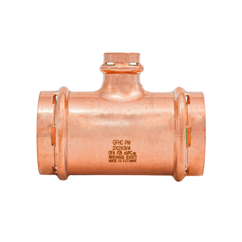 2" x 2" x 3/4" SurePress Copper Tee