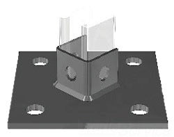 1 Hole Single Post Base