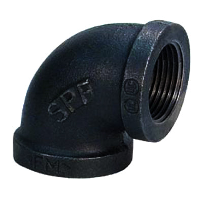 6" 90 Degree Black Malleable Iron Elbows