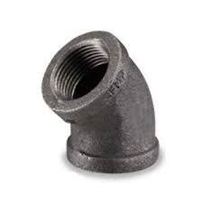 1/2" 45 Degree Black Malleable Iron Elbows