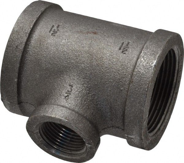 1-1/2" X 3/4" Black Malleable Iron Reducing Tees