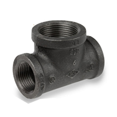 1-1/2" X 2" Black Malleable Iron Bullhead Reducing Tees