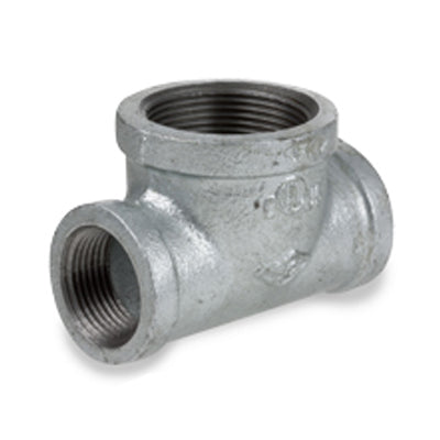 1-1/4" X 1-1/2" Galvanized Malleable Iron Bullhead Reducing Tees