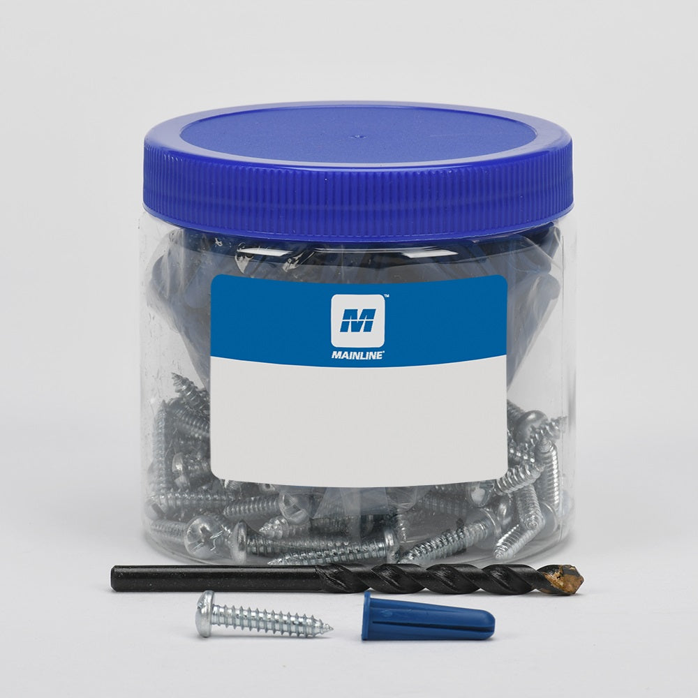 8 x 1 Pan Head Combo Plastic Anchor Kit (Jar)