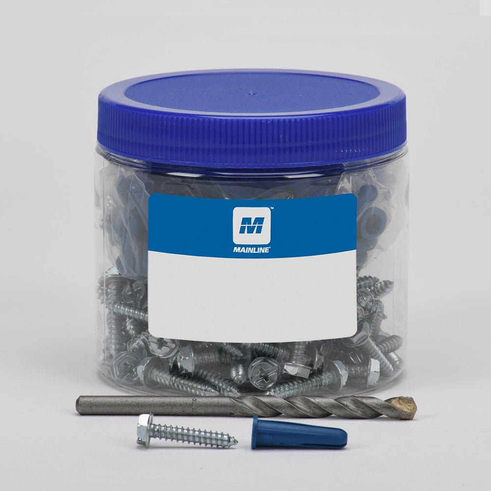 12 x 1 Hex Head Plastic Anchor Kit (Jar)