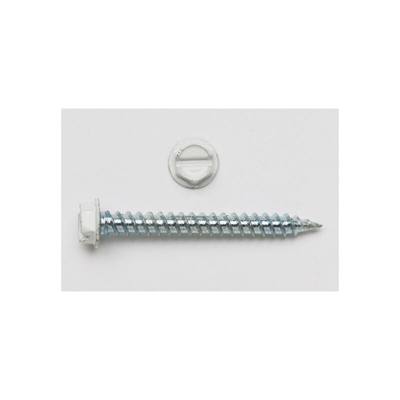 8 x 2 Hex Washer Head Self-Piercing Register Screw White (Jar)