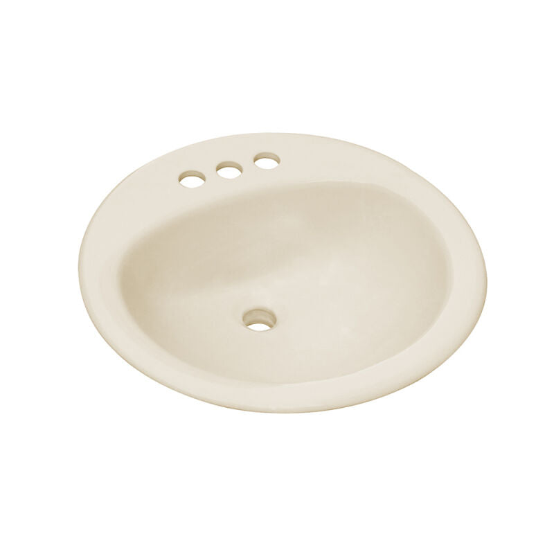 Oval Drop-In Lavatory - Biscuit