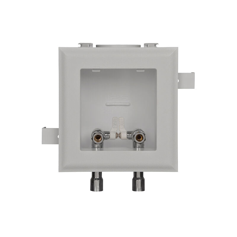 1/2" PEX Conn Plastic Lav Outlet Multibox W/Qtr Turn 3/8" Compression Outlet Angle Stops