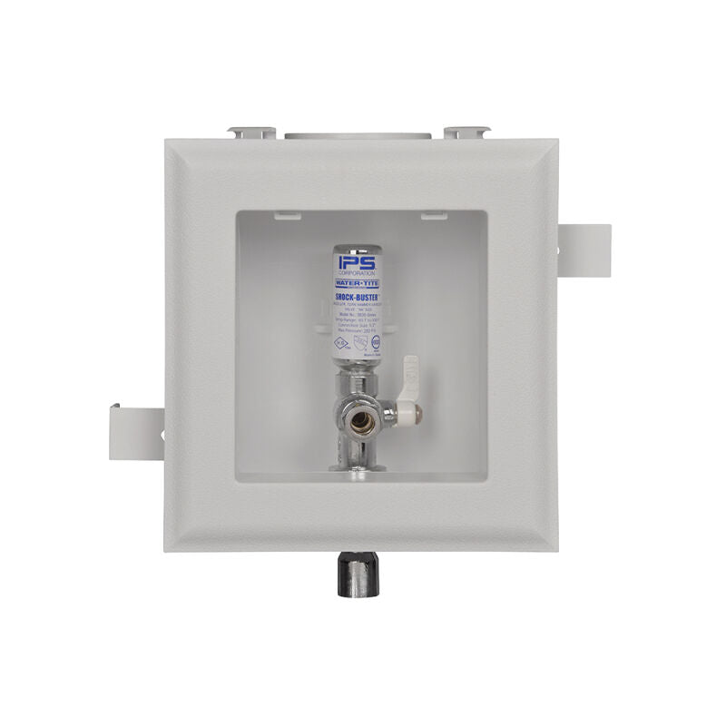 1/2" PEX Conn Plastic Dishwaher/Comm Ice Maker Multibox W/Qtr Turn 3/8" Compression Outlet Hammer Arrestor Valve