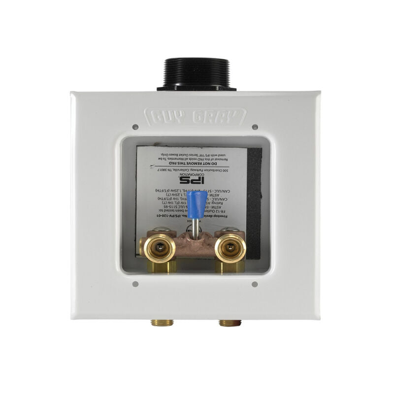 Metal Washing Machine Outlet Box with Single Lever Valve 1/2" (PEX, Fire rated)