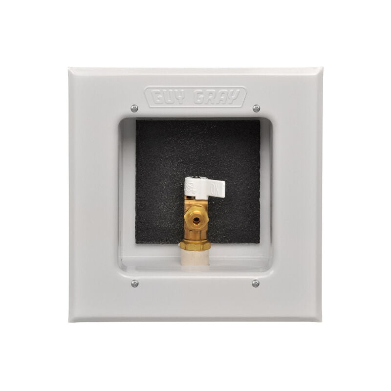Metal Ice Maker Outlet Box with Qtr Turn Valve 1/2" (CPVC, Fire rated)