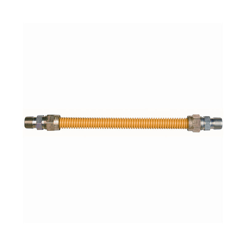 60" Gas Connector Stainless Steel Coated Less Valve - 3/8 O.D. 1/2 MIP x 1/2 MIP