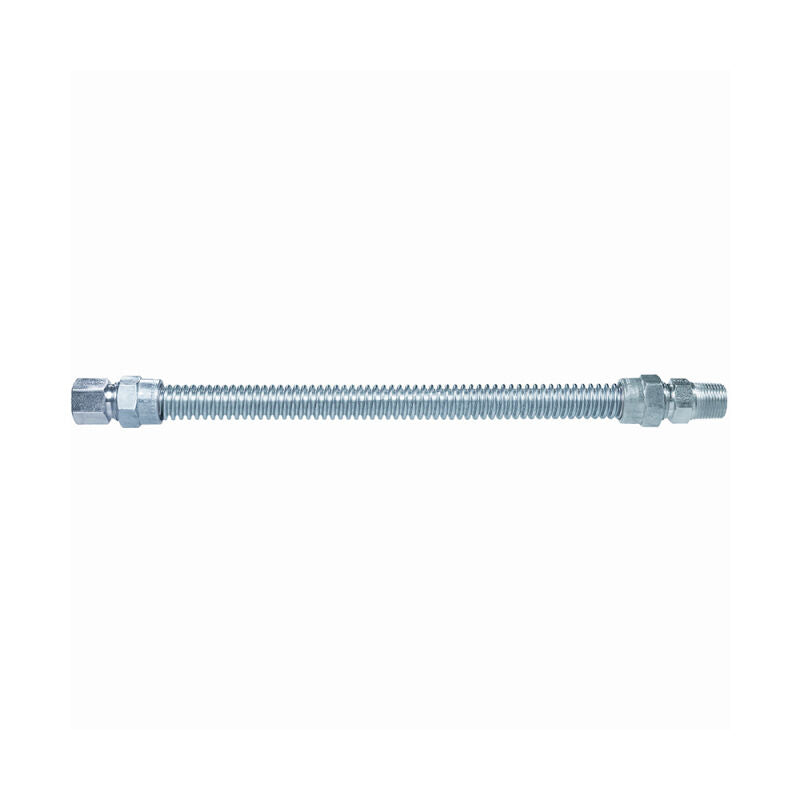 12" Gas Connector Stainless Steel Uncoated Less Valve - 1/2 O.D. 1/2 FIP X 1/2 MIP