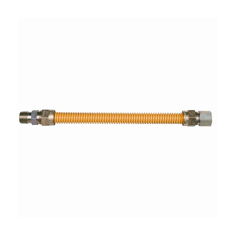 36" Gas Connector Stainless Steel Coated Less Valve - 1 O.D. 3/4 FIP X 3/4 MIP