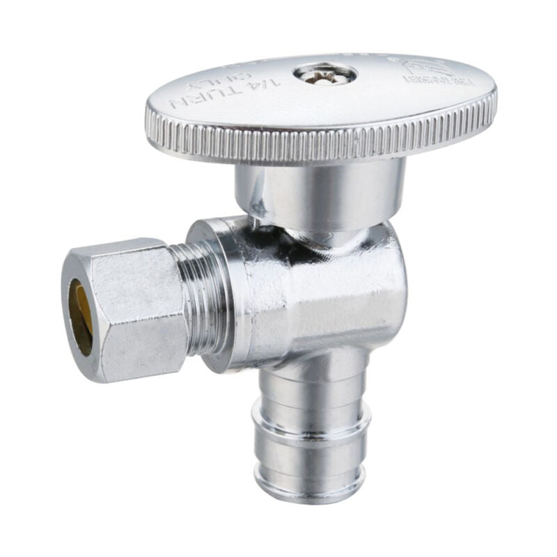 Lead Free* Angle Stop - 1/2" F1960 PEX X 3/8" O.D. Comp.
