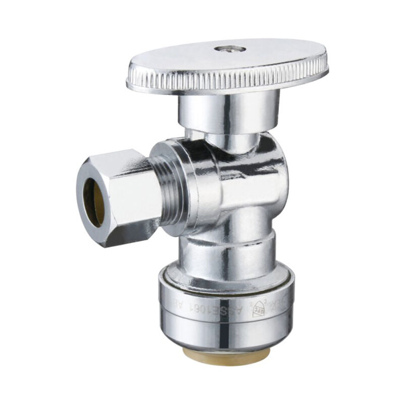 Lead Free* Push-Fit Angle Stop - 1/2" x 3/8" O.D. Comp.