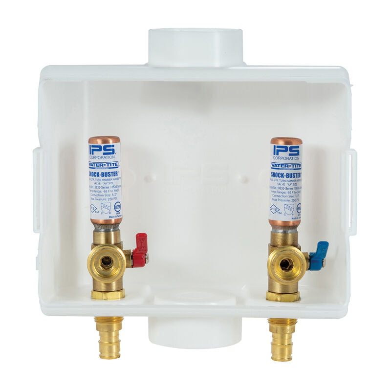 Center Drain 1/4 Turn PEX F1960 Valve w/Hammer Arrester