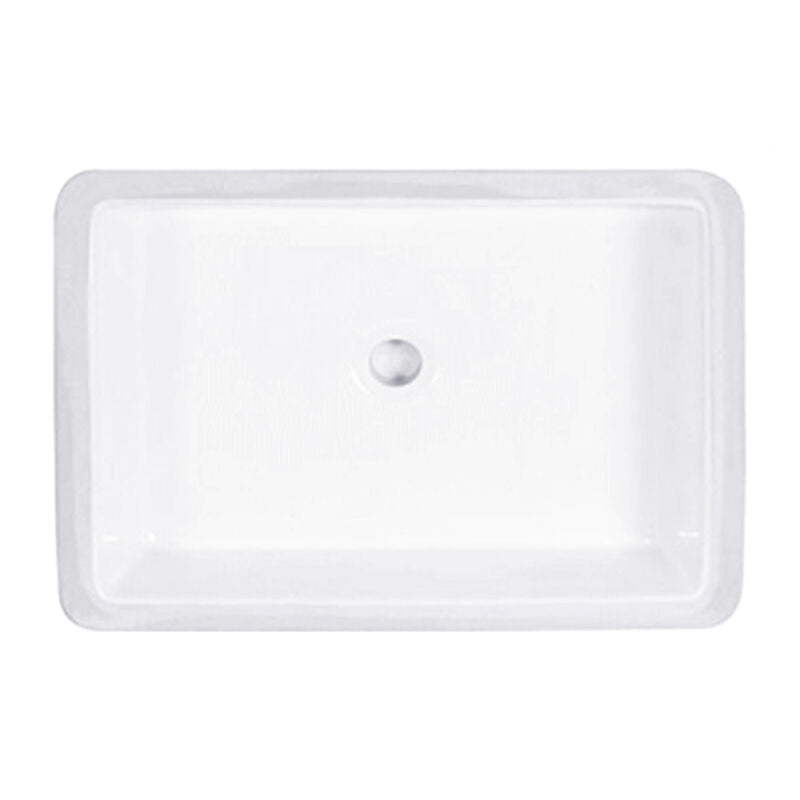 Rectangle Undermount Lavatory, Trough Style - White
