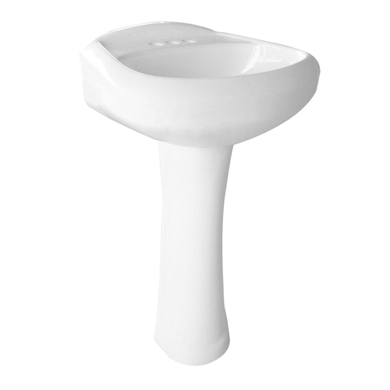 Petite Pedestal Lavatory - White