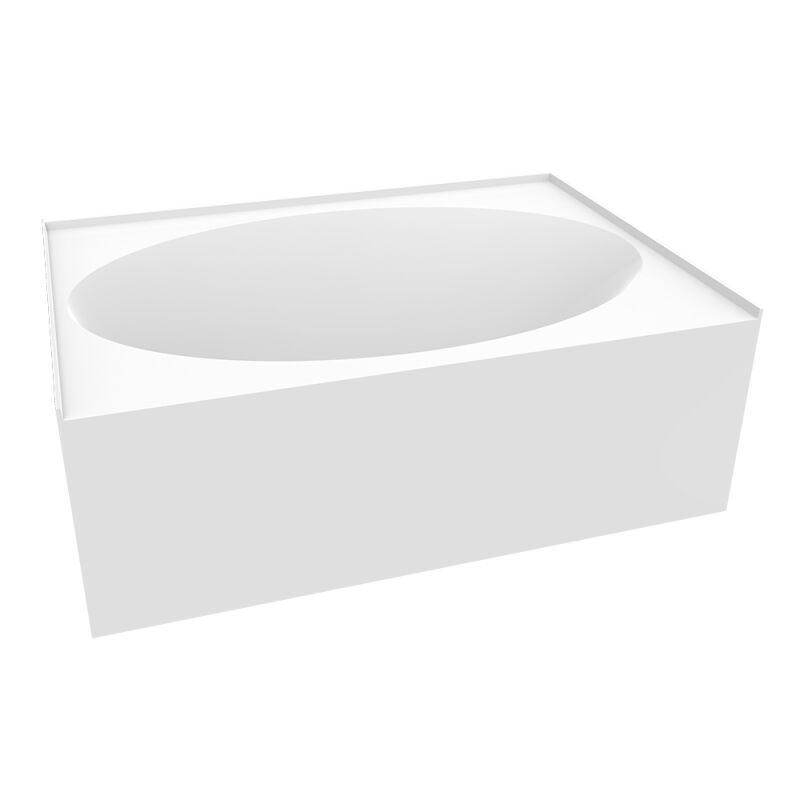 60X42 Acrylic Skirted Alcove Oval Bathing Well Bathtub Right Drain