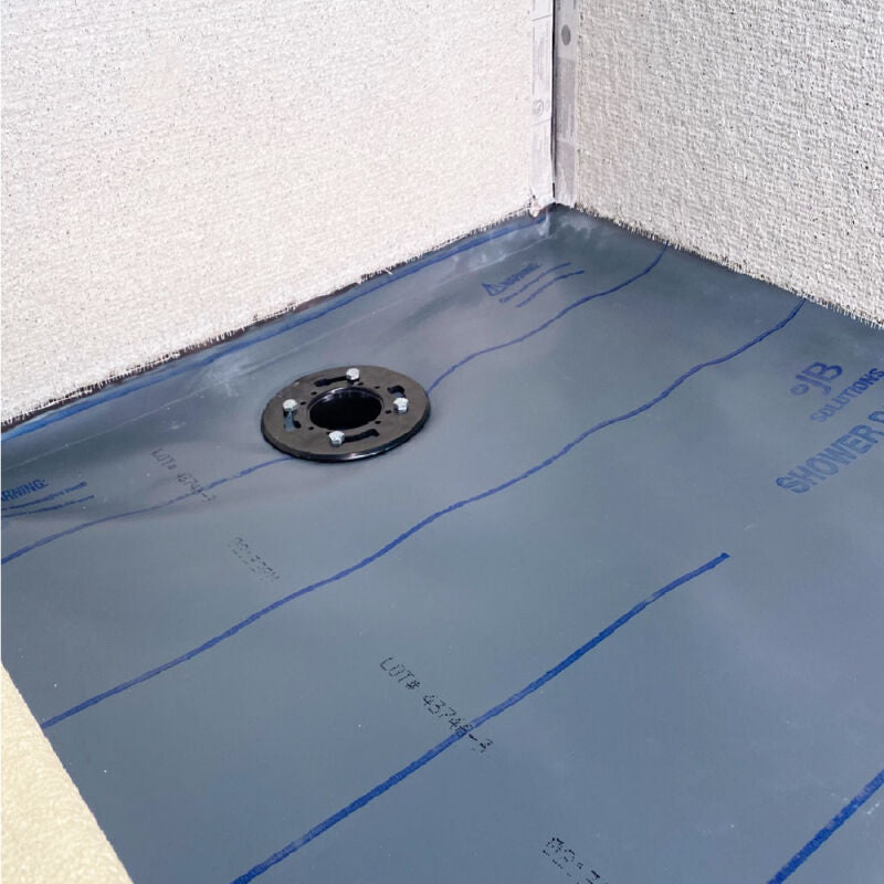 5 ft x 8 ft Gray PVC Cut-To-Length Shower Pan Liner