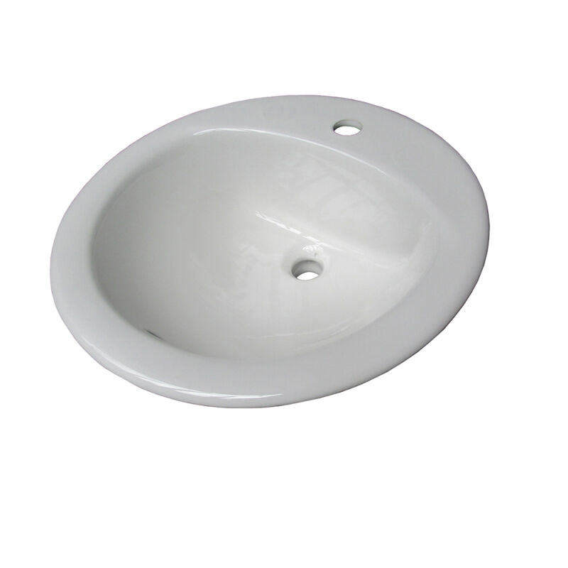 Round Drop-In Lavatory - White