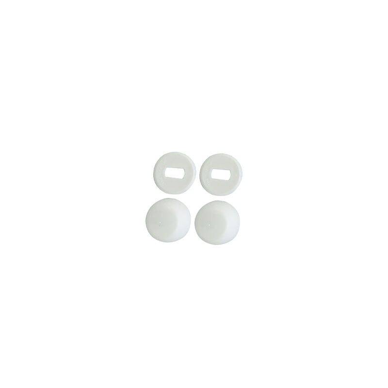 Round White Plastic Closet Bolt Cap w/Washer Pair