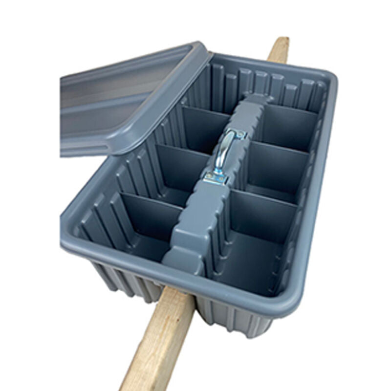 22" x 14" x 8" Plastic Saddle Tray w/6 Dividers and Lid