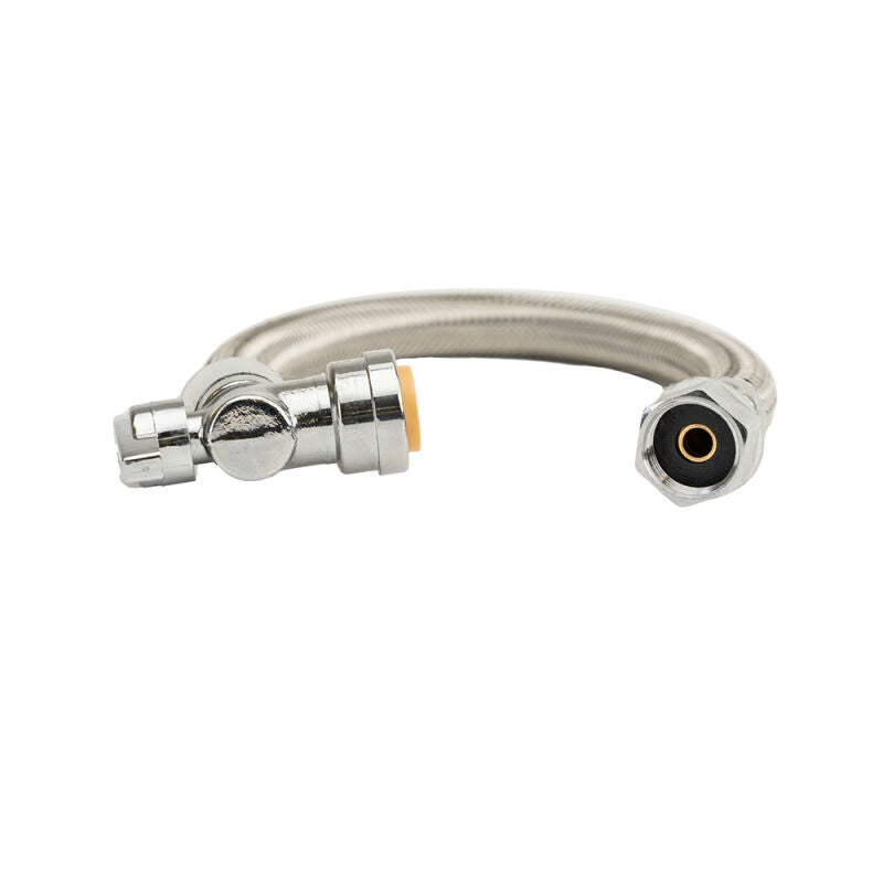 12", 1/2" Valve x 1/2" FIP Push Connect Toilet Flex Connectors w/ Angle Stops