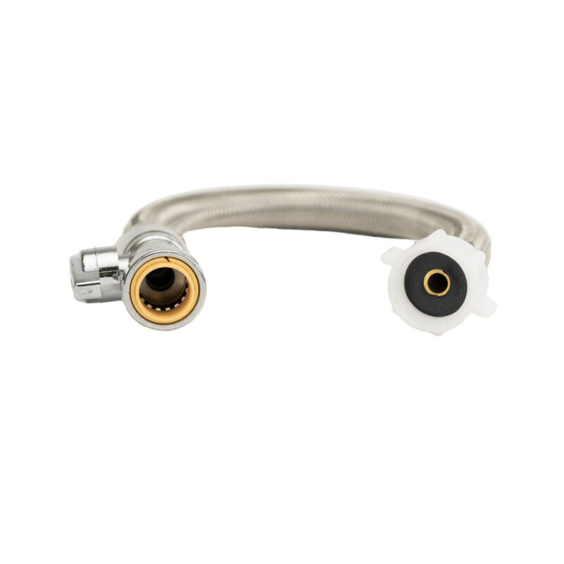 12", 1/2" Valve x 1/2" FIP Push Connect Toilet Flex Connectors w/ Straight Stops